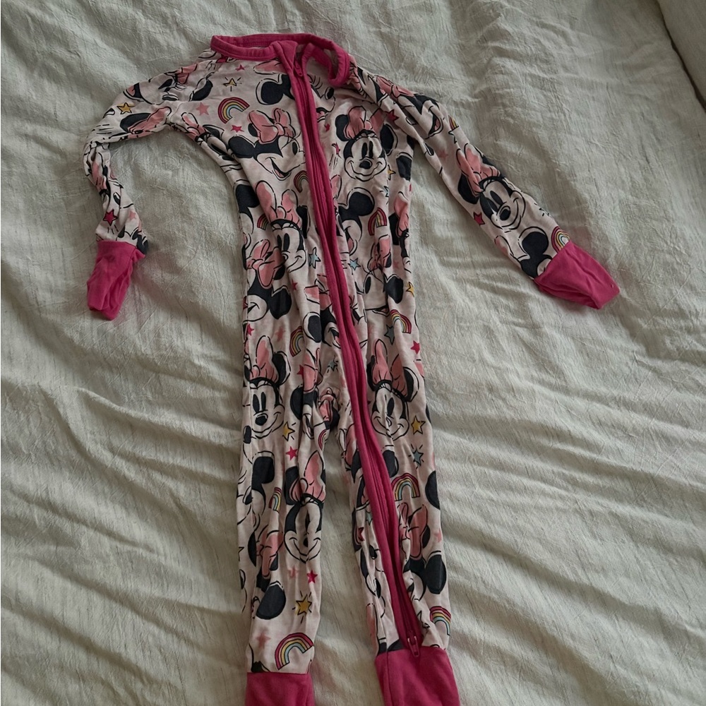 Disney Pink Character Print Kids Footie
